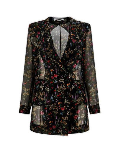 Max Mara Floral Print Sheer Jacket In Multi