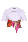 MOSCHINO MOSCHINO SCARF DETAILED CROPPED T