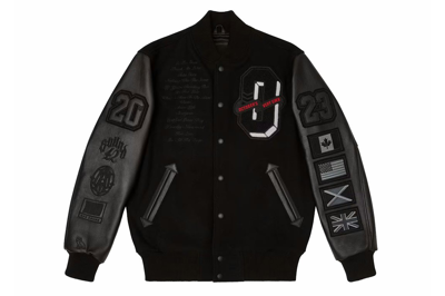 Pre-owned Ovo For All The Dogs Varsity Jacket Black