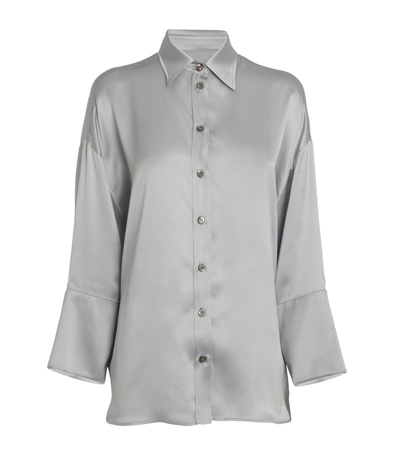 Eleventy Silk Long-sleeve Shirt In Black