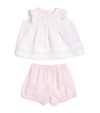 IL GUFO LINEN LAYETTE DRESS AND BLOOMERS SET (3-36 MONTHS)