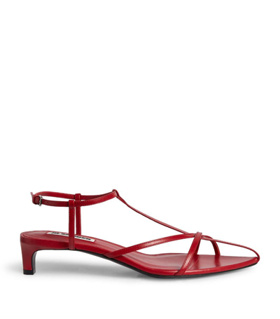 Jil Sander 35mm Leather Sandals In Dark Red