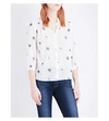 WHISTLES Leaf-Embroidered Cotton Shirt