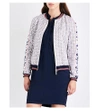 TED BAKER Xaria Geo Floral-Print Twill Bomber Jacket