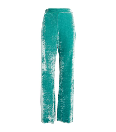 Jil Sander High-rise Velvet Straight-leg Pants In Green