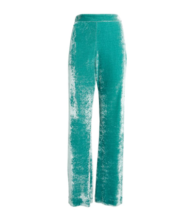 Jil Sander High-rise Velvet Straight-leg Pants In Gnawed Blue