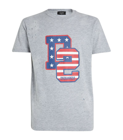 Dsquared2 Cotton Logo T-shirt In Grey