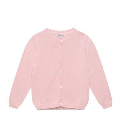 Trotters Kids' Heart-button Cardigan (2-5 Years) In Pink