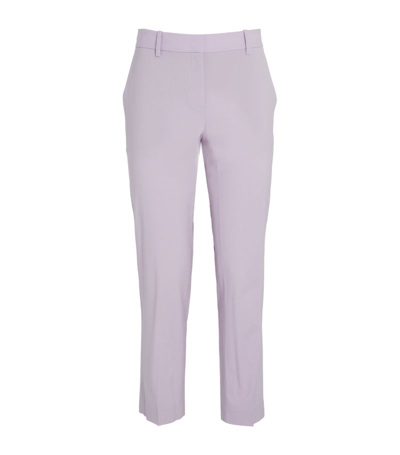 Theory Wool-blend Cropped Trousers In Purple