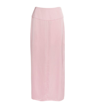 Jil Sander Satin Midi Skirt In Pink