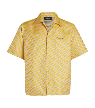 Dsquared2 Short-sleeve Floral Print Shirt In Yellow