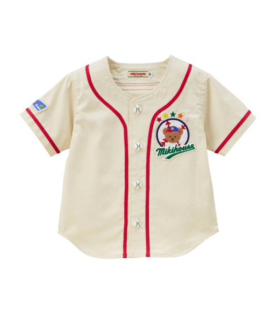 Miki House Kids' Bear Baseball Jersey (2-5 Years) In White