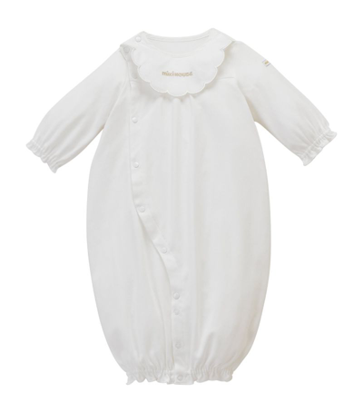Miki House Cotton Playsuit In White