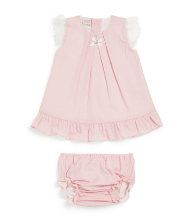 Paz Rodriguez Cotton Dress And Bloomers Set (1-24 Months) In Yellow