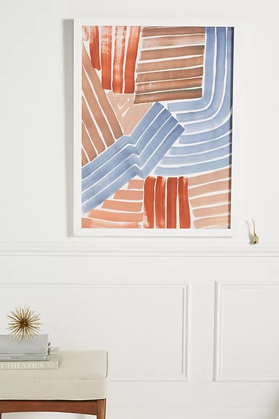 Anthropologie Abstract Lines Wall Art In Multi