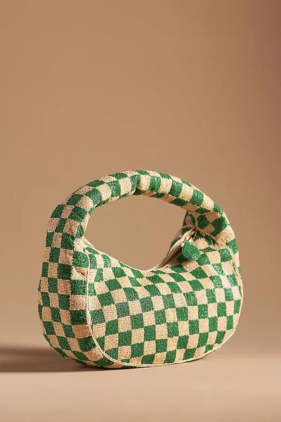 Maeve The Tate Beaded Handbag: Graphic Edition In Green