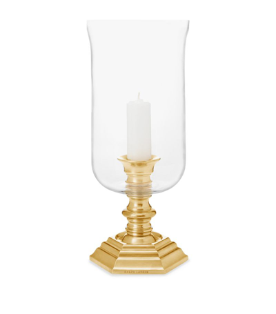 Ralph Lauren Large Classic Hurricane Candle Holder In Gold