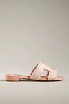 Bibi Lou Raffia Slide Sandals In Pink