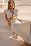By Anthropologie Side-slit Midi Skirt In White