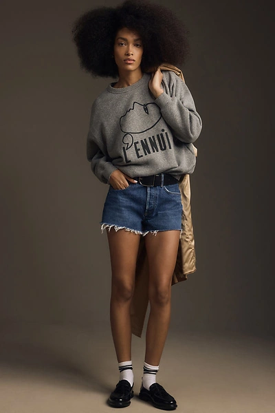 Clare V L'ennui Oversized Sweatshirt In Grey ModeSens