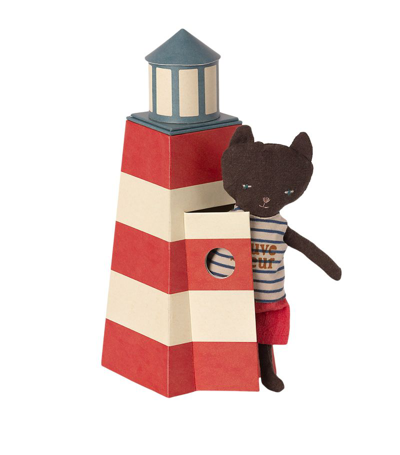 Maileg Lifeguard Cat And Tower Set (23cm) In Multi