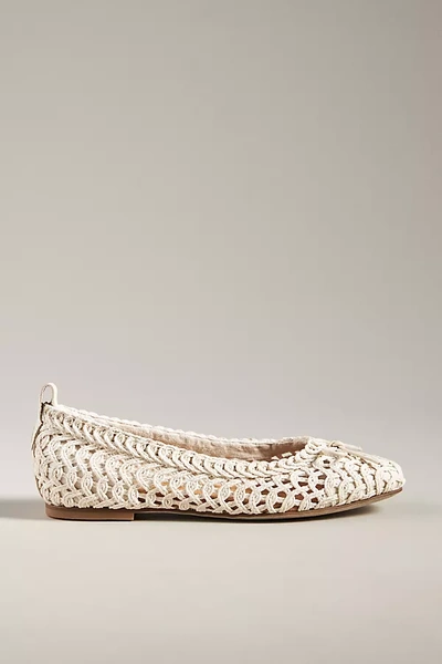 Kelsi Dagger Brooklyn Frankie Crochet Ballet Flats In White