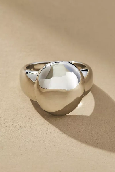 By Anthropologie Large Circle Cocktail Ring In Silver