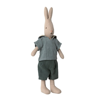 Maileg Babies' Bunny And Outfit Set (28cm) In Blue