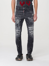 Dsquared2 Denim Trousers Distressed Belt Loops In Black