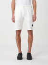 C.p. Company Cotton Diagonal Fleece Cargo Shorts In White