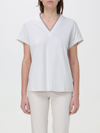 Brunello Cucinelli Monili V-neck Short-sleeve Cotton Jersey T-shirt In White