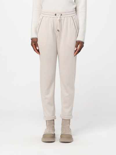 Brunello Cucinelli Pants  Woman Color Grey In Grey