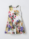 Dolce & Gabbana Girl's Flower Power Printed Cotton Sleeveless Dress In Multicolor