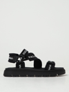 Dolce & Gabbana Logo Lycra Strap Sandals In Black