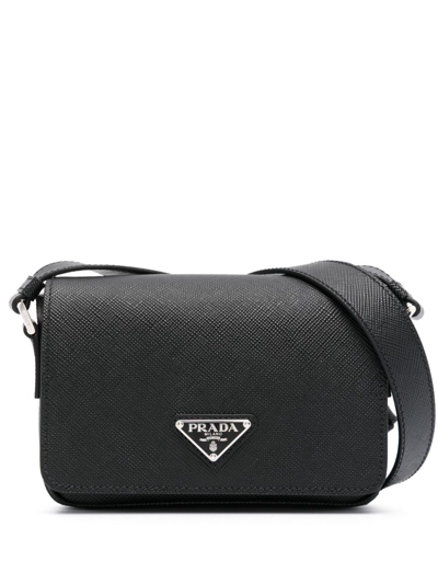 Prada Leather Crossbody Bag In Black