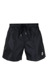 Moncler Monogram-jacquard Swim Shorts In Blue