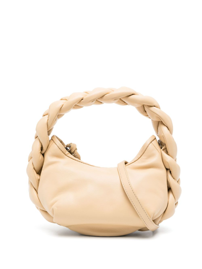 Hereu Espiga Mini Plaited-handle Leather Handbag In Beige
