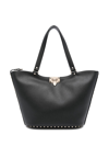 Valentino Garavani Women Rockstud Small Leather Tote Bag In Black