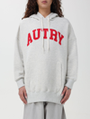 Autry Cotton Hoodie Sweatshirt With Logo In Grey