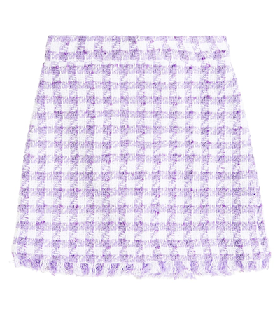 Monnalisa Kids' Houndstooth Bouclé Skirt In Multicoloured