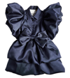 CAROLINE BOSMANS GLOSS BOW-DETAIL RUFFLED DRESS