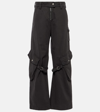 Acne Studios Washed Cotton-canvas Wide-leg Cargo Trousers In Grau