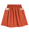 Bobo Choses Gathered Cotton Skirt In Red