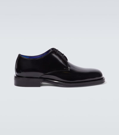 Burberry Leather Derby Shoes In Black