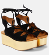 SEE BY CHLOÉ LIANA 70 SUEDE PLATFORM SANDALS