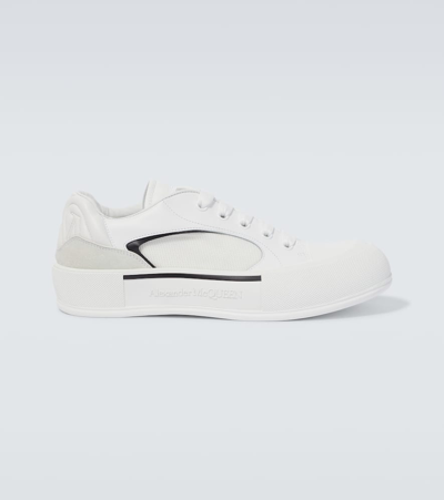 Alexander Mcqueen Deck Nylon Sneakers In White/black