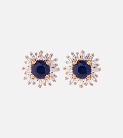 Suzanne Kalan 18kt Rose Gold Earrings With Sapphires And Diamonds