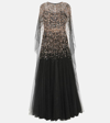 JENNY PACKHAM URSULA EMBELLISHED CAPED TULLE GOWN