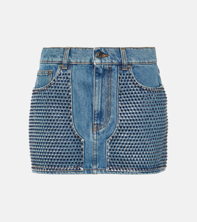 Area Crystal Embellished Mini Skirt Medium Indigo