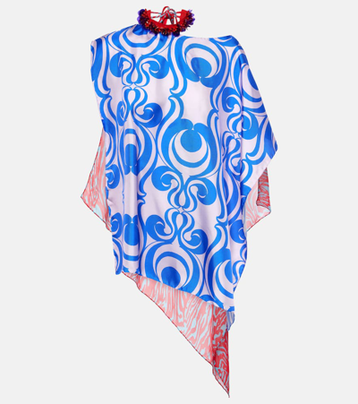 Dries Van Noten Embellished Printed Silk-blend Blouse In Multicoloured